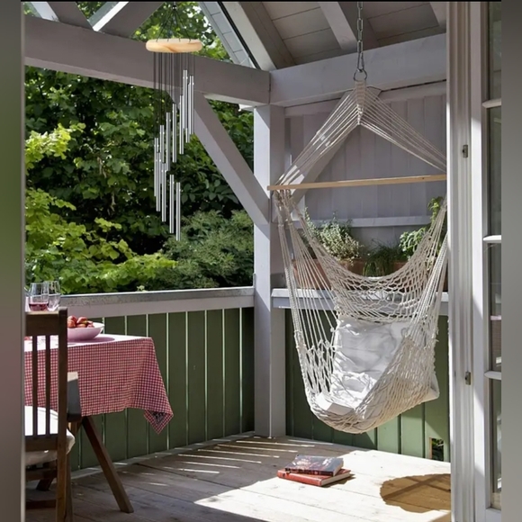 Wind Chimes Indoor Outdoor, Natural wood Wind Chimes 12 Aluminum tubes 23" - Picture 4 of 5